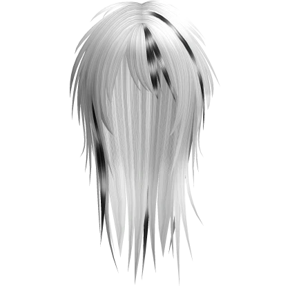 White Messy Spikey Scene Emo Hair (Raccoon Black)