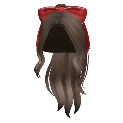 Christmas Wavy Ponytail w/ Cute Bow (Brown)