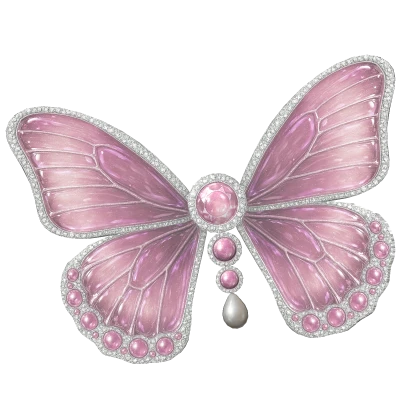 Pink Resin Glitter Magical Summer Butterfly