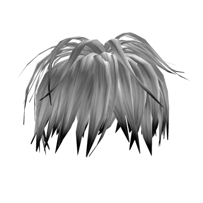 White Alt Scene Messy Hair with Black Highlights