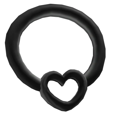 3.0 Heart Cutout Nose Ring Piercing - Black