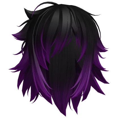 Scene Black To Purple Messy Hair