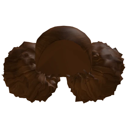 Fluffy Low Twin Buns - Brown