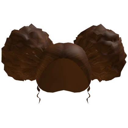 Fluffy Twin Buns - Brown