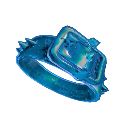 blue yabujin frutiger aero spiky belt on face