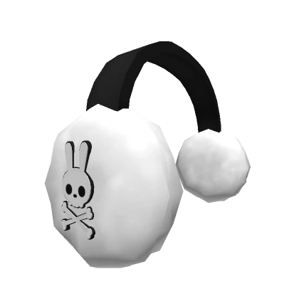 Skull Bunny Earmuffs Black