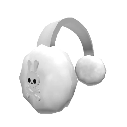 Skull Bunny Earmuffs White