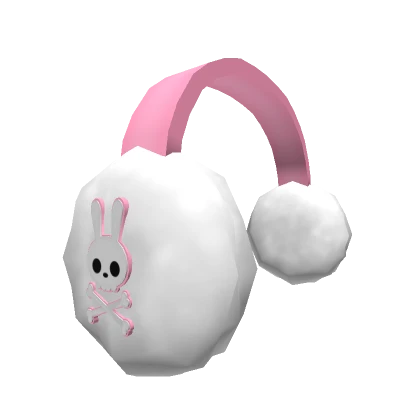 Skull Bunny Earmuffs Pink 