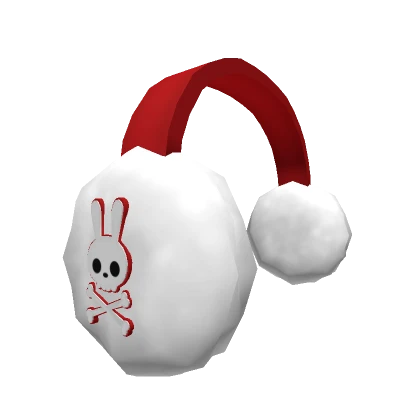 Skull Bunny Earmuffs Red