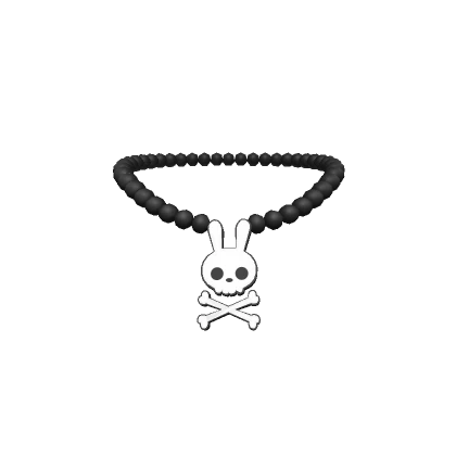 Skull Bunny Necklace Black