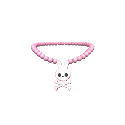 Skull Bunny Necklace Pink