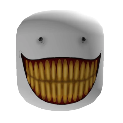 Golden Creepy Wide Grin Face [Institutional White]