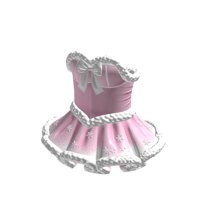 Santa Dress Pink white snowflakes