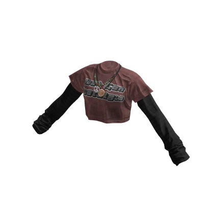 Y2K Fusion Crop Red-Black