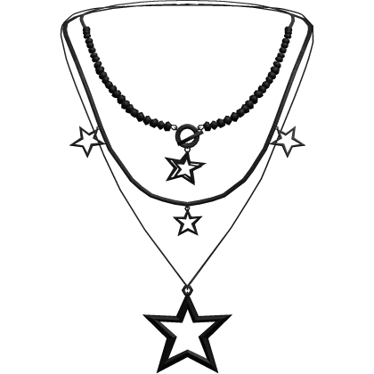 Y2K Star Necklace (Black)