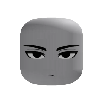 Serious Anime Boy Face (Black)