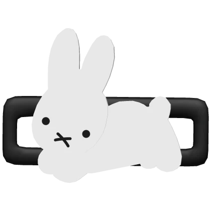 ♱: cute white bunny w black clip