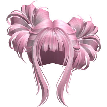 Retro Messy Double Buns (Pink)