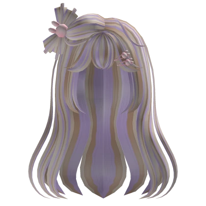 cute wavy hair with bunny clips in ube neapolitan