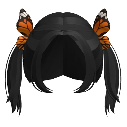 Cabello con broches de mariposa :3