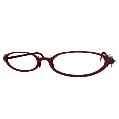 Red Oval Spiked Glasses