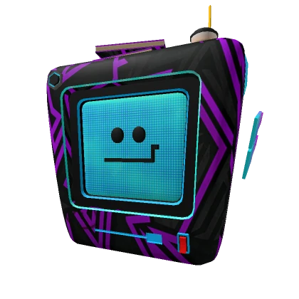 Retro Robot Head (Purple Neon)