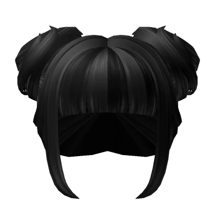 Black Kawaii Swirly Messy Buns