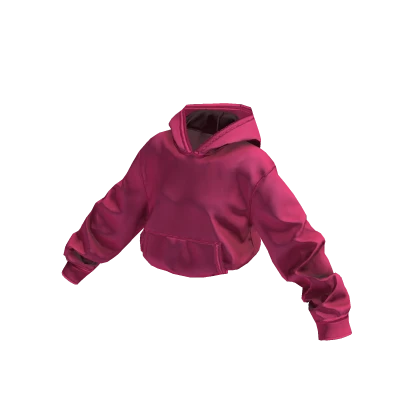 Oversize Crop Hoodie (Pink)