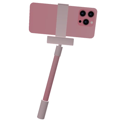 Pink Selfie Stick With Phone