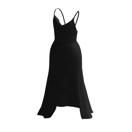 Black Long Slip Sheer Dress