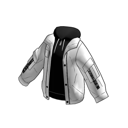 Toon Bag Jacket Hoodie Black White