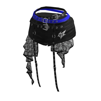 BB Belted Lace Shorts Black Blue - aespa