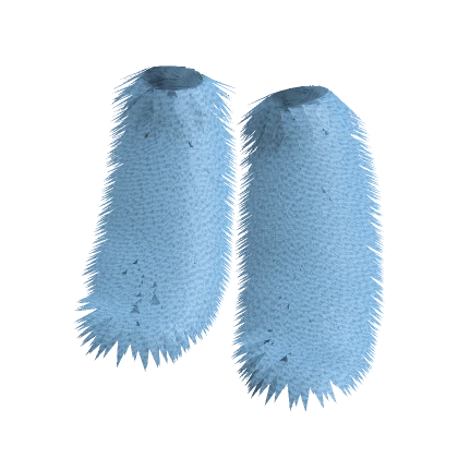 blue chunky fur boots