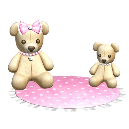 Kawaii Gyaru Bear Polka Dot Background