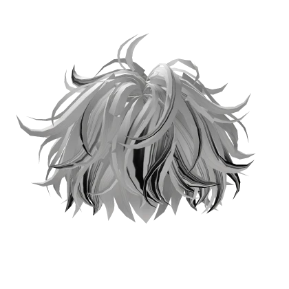 Messy Cool Fluffy Anime Boy Hair [White and Black]