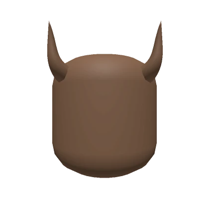 Brown Faceless Mask With Long Demon Horns