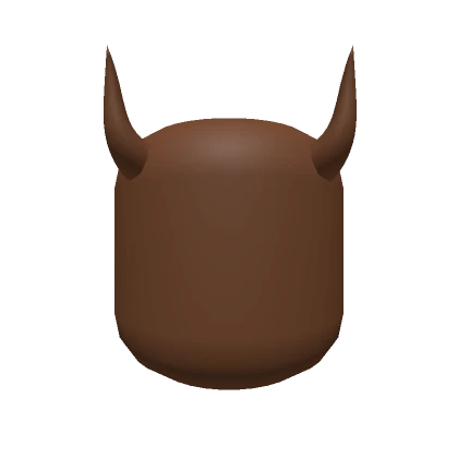 Brown Faceless Mask With Long Demon Horns