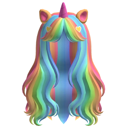 Rainbow Kittycorn Hair w/ Unicorn Horn 2 - RBCs 🎉