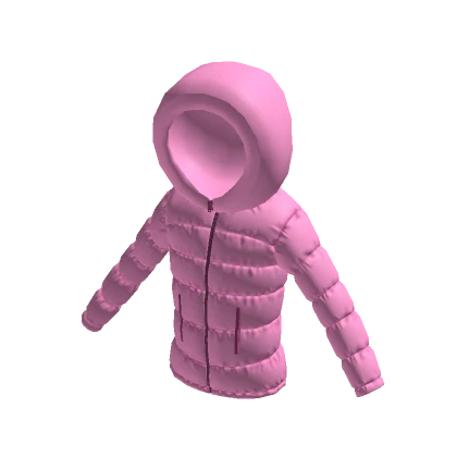 Pink Hooded Puffy Jacket