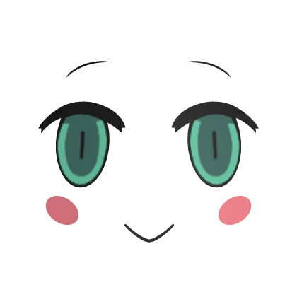 Smiling Chibi 3D Face Green