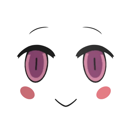 Smiling Chibi 3D Face Purple