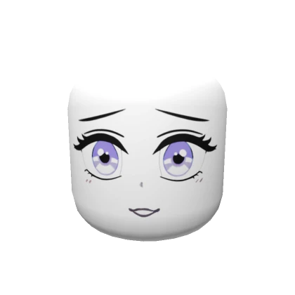 Blush Anime Head - Purple Eyes Mask Solid White