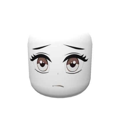 Cold Anime Head - Brown Eyes Face Mask Solid White