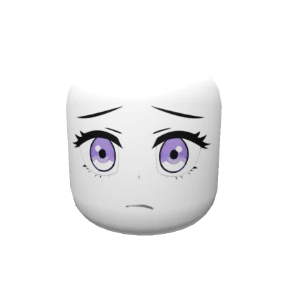 Cold Anime Head - Purple Eyes Mask Solid White