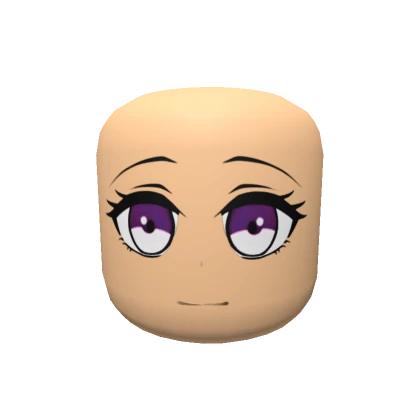 Cute Anime Head - Pink Eyes Face Mask Pastel Brown