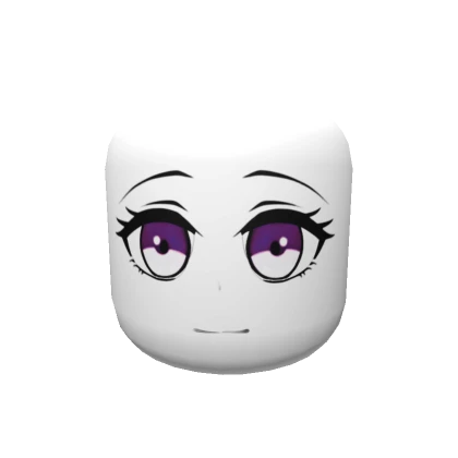 Cute Anime Head - Pink Eyes Face Mask Solid White