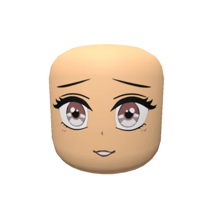 Blush Anime Head - Brown Eyes Mask Pastel Brown