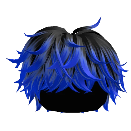 Black to Blue Fluffy Messy Cool Boy Hair