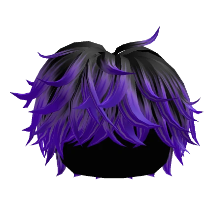 Black to Purple Fluffy Messy Cool Boy Hair