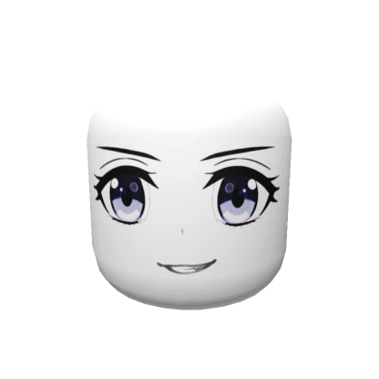 Grin Anime Head - Purple Eyes Mask Solid White